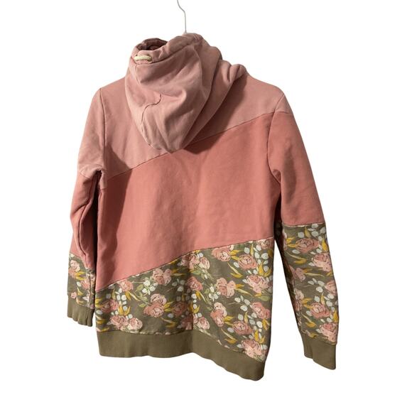 ampersand & avenue Hoodie Pink Flowers Floral Size Large - Picture 2 of 7